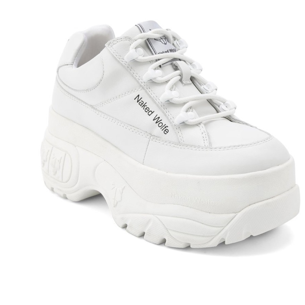 Naked Wolfe Sporty White Leather Sneakers
